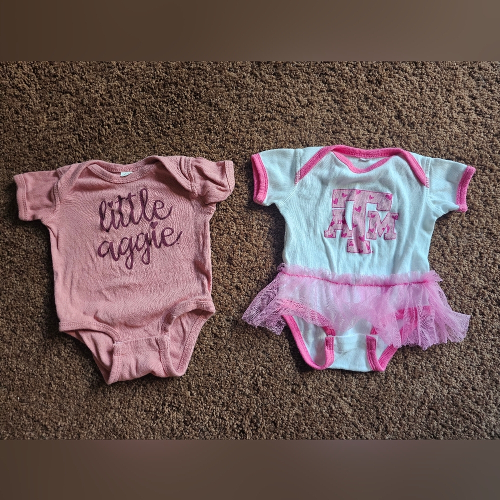 Aggie Texas A&M baby size 6M onesies